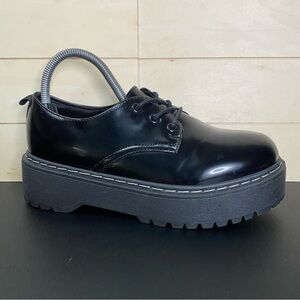 Jellypop Ominous Glossy Black Platforms Women's Size 6.5 Shoes M Oxfords